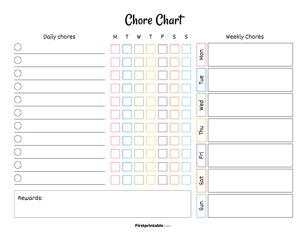 Chore Chart Template 23