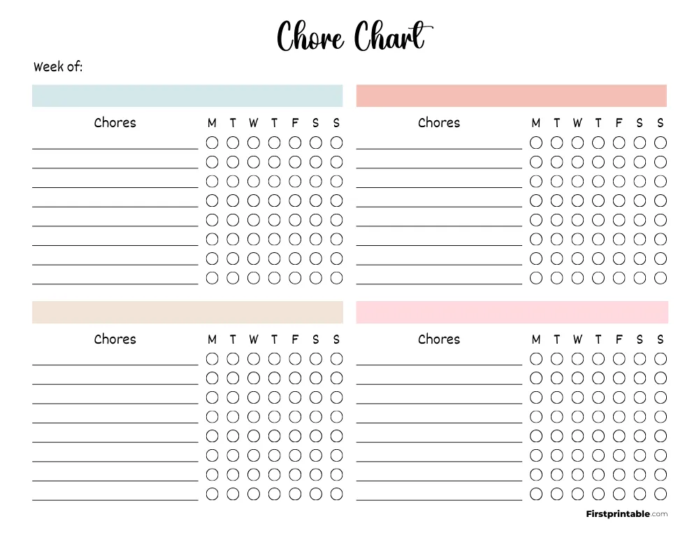 Chore Chart Template 25