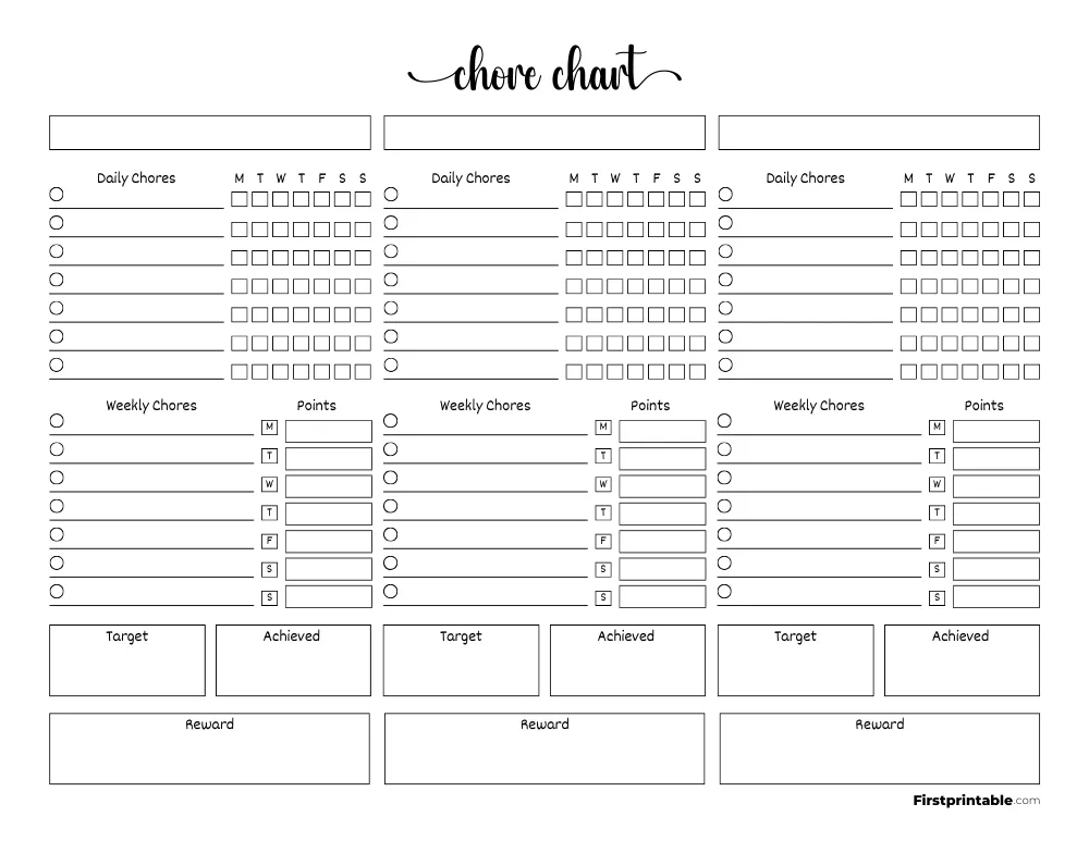 Chore Chart Template 26