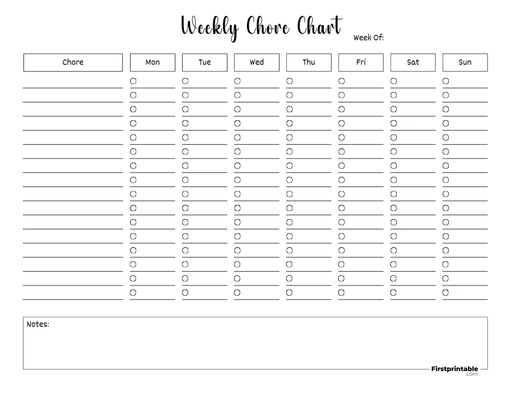 Chore Chart Template 28