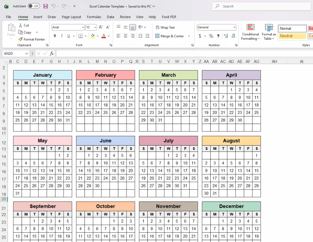 Excel Calendar Templates 02 Excel Calendar Templates 02