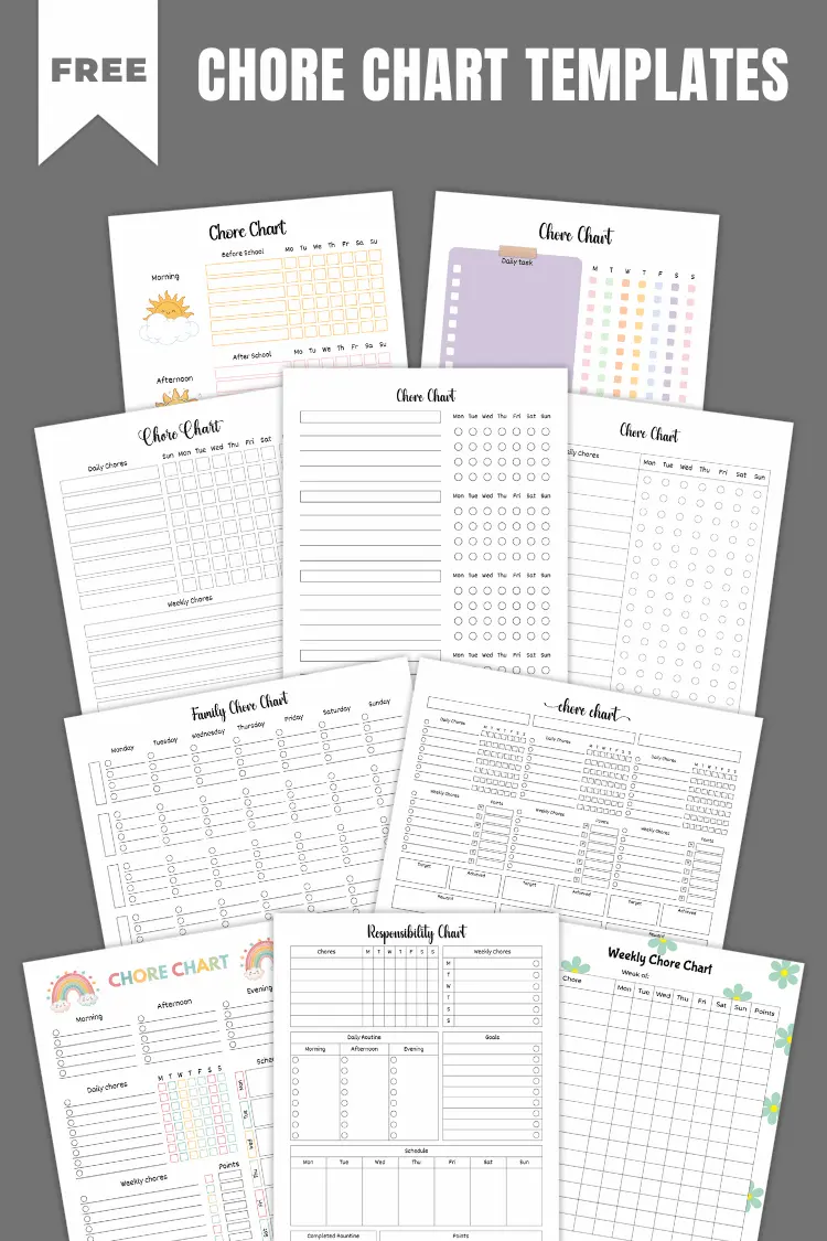 Chore Chart Templates | 30+ Free PDF Printables