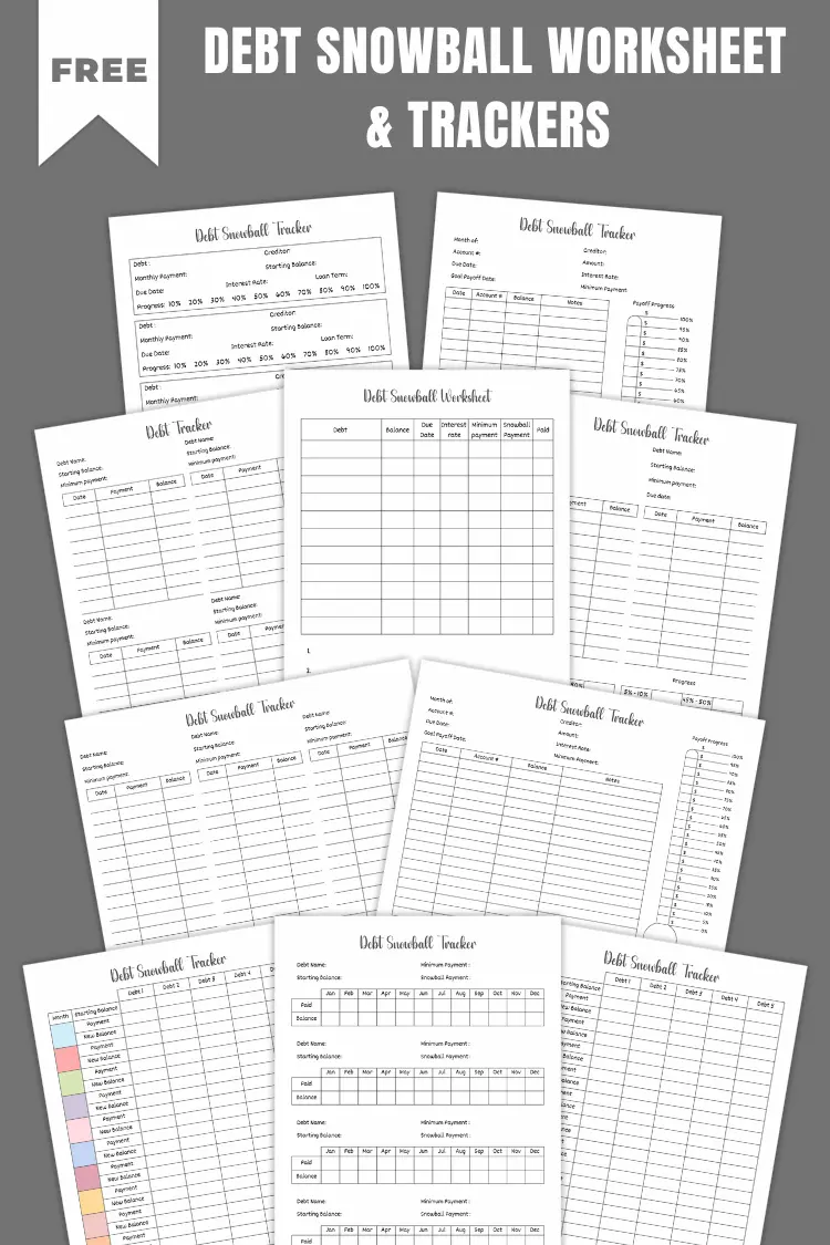 Debt Snowball Worksheet & Trackers | Free PDF Printables