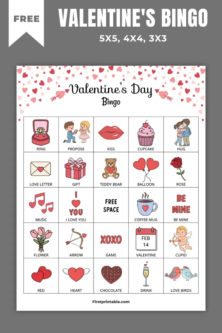 Valentine’s Bingo Cards | 10+ Free PDF Printables