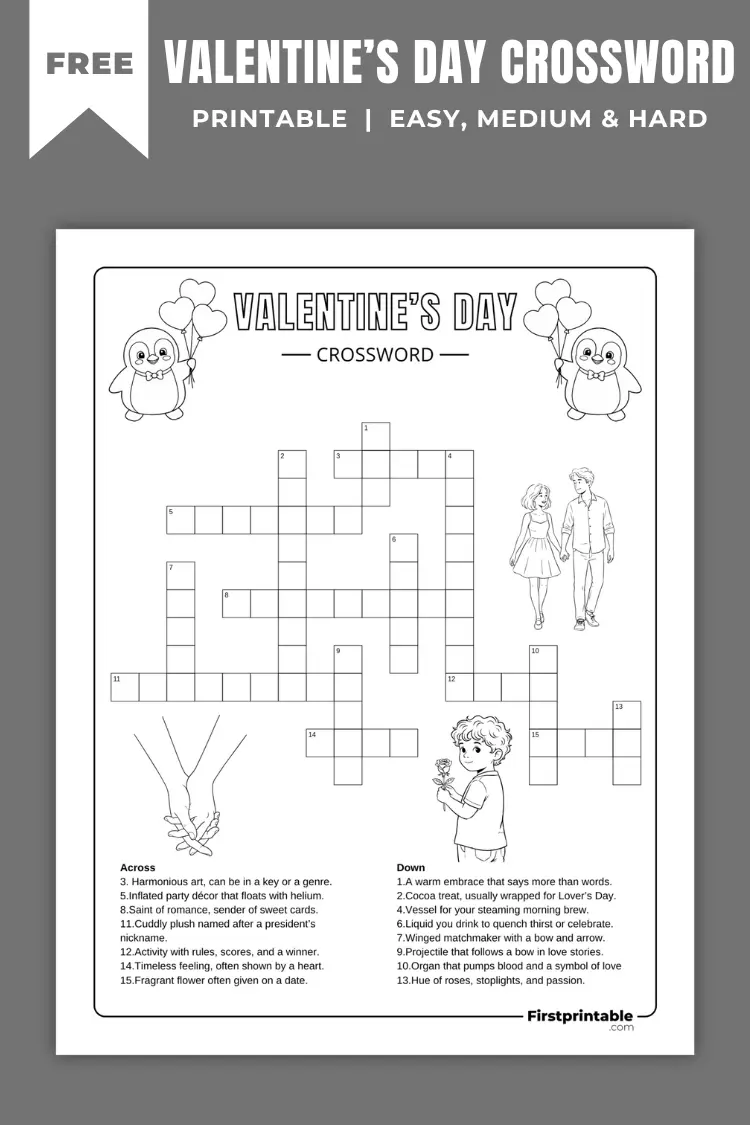 Valentine’s Day Crossword Puzzles | Free PDF Printables