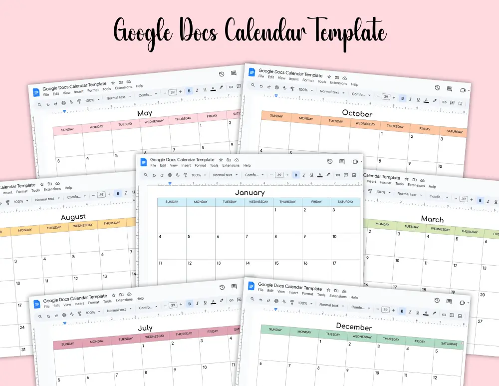 Google Docs Calendar Templates 03
