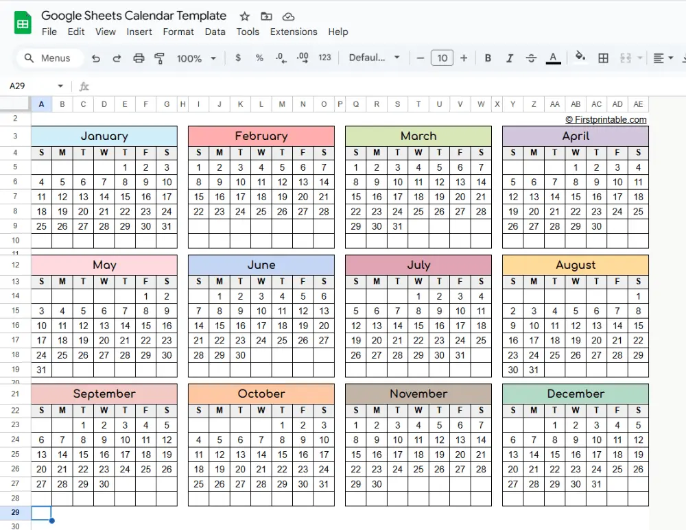 Google Sheets Calendar Templates 02 Google Sheets Calendar Templates 02
