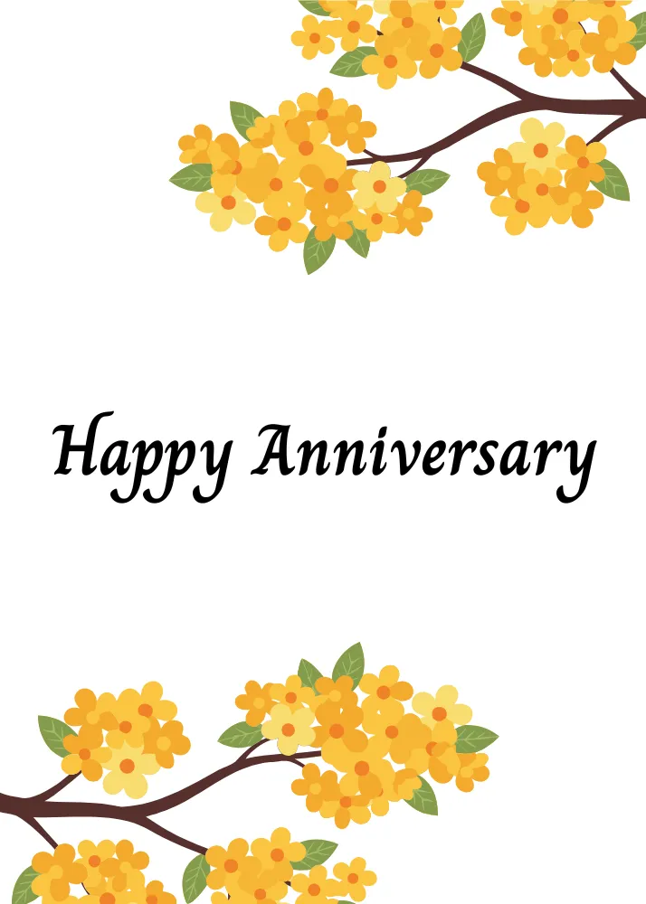 Blossoming Flowers Happy Anniversary Card