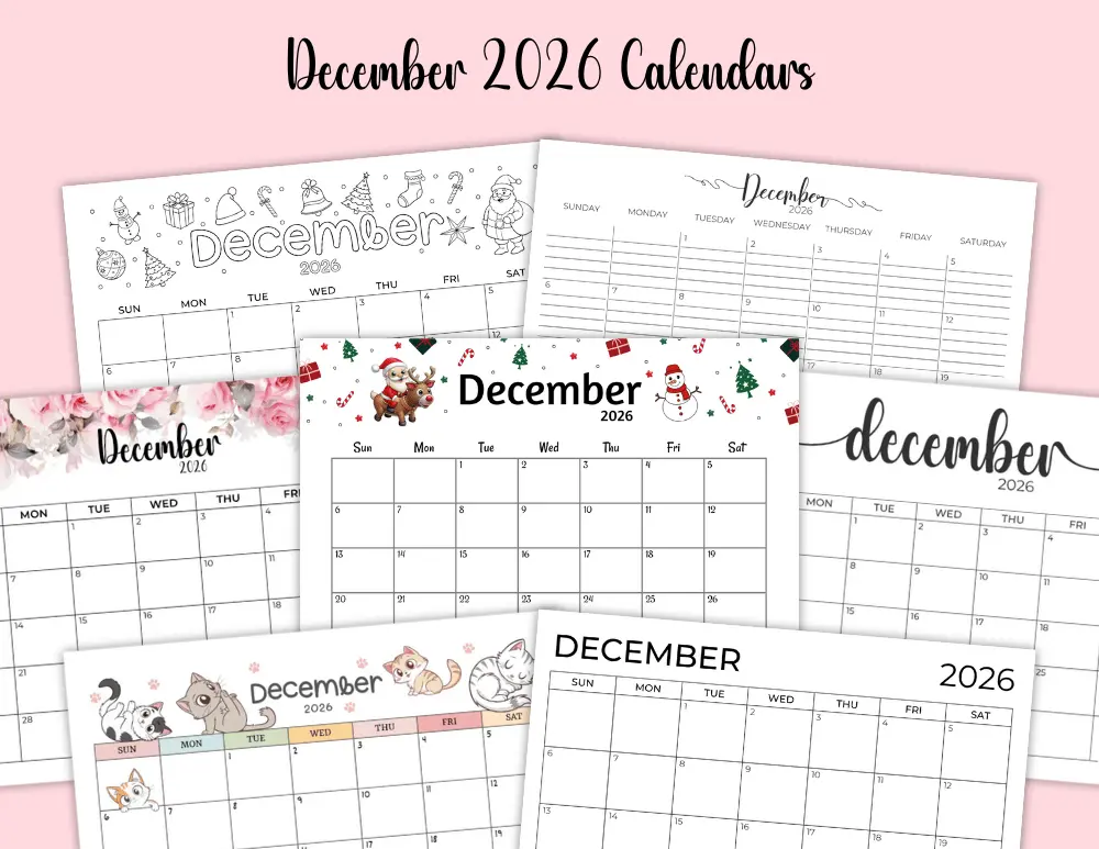 Printable 2026 December Calendar Printable 2026 December Calendar