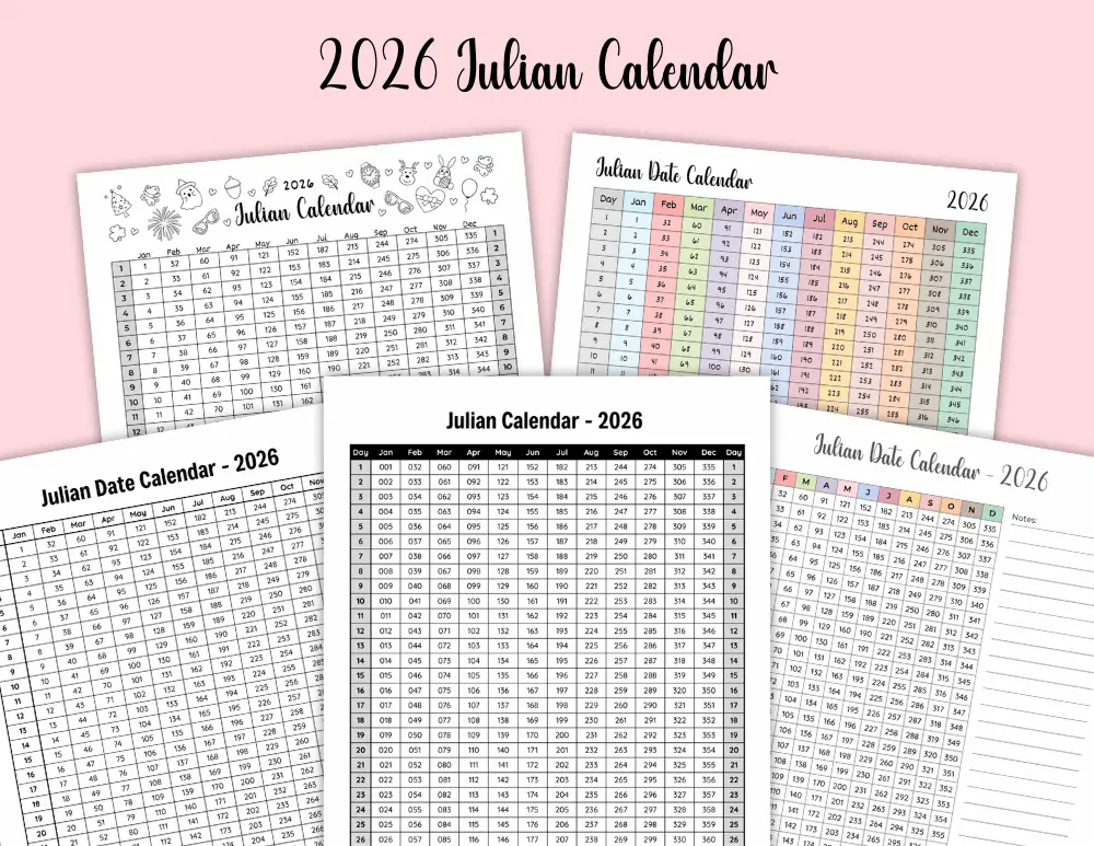 Printable 2026 Julian Calendar