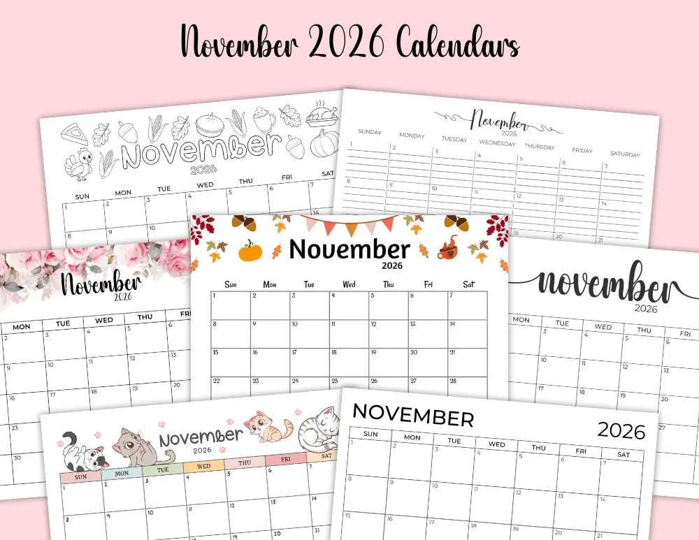 November 2026 Calendar Templates
