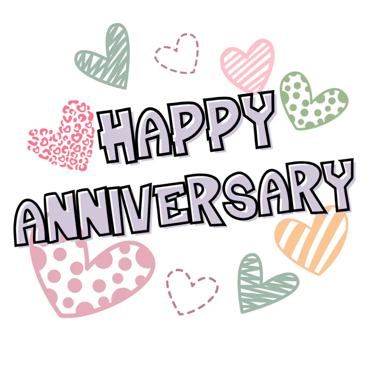 Heart Themed Anniversary Card