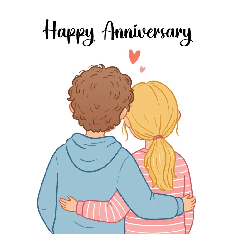 Cute Couple Together Anniversary Card