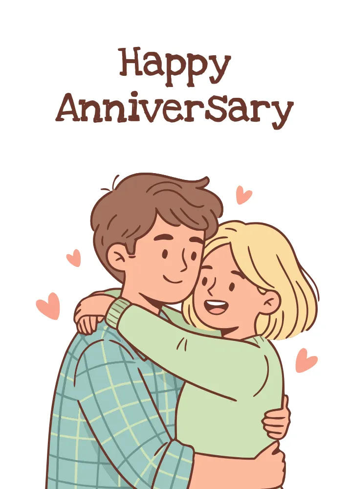 Romantic Couple Hugging Card for Girlfriend or Boyfriend