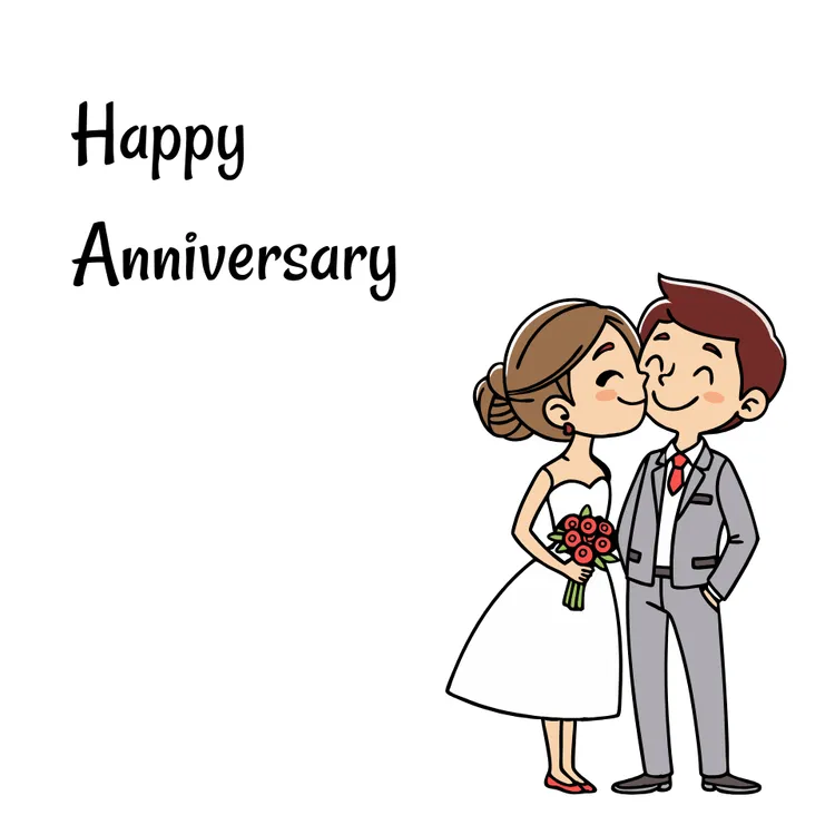 Cute Bride and Groom Anniversary Card