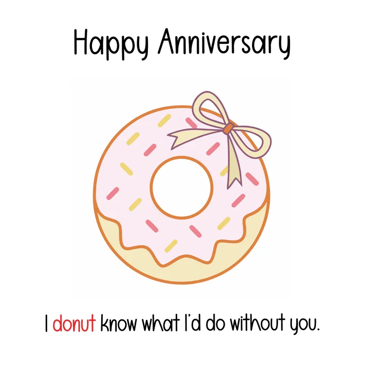 Happy Anniversary - Donut with Bow