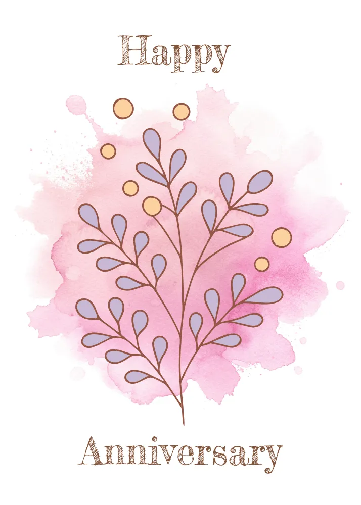 Happy Anniversary Card - Floral Design