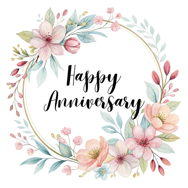 Happy Anniversary Floral Frame Card