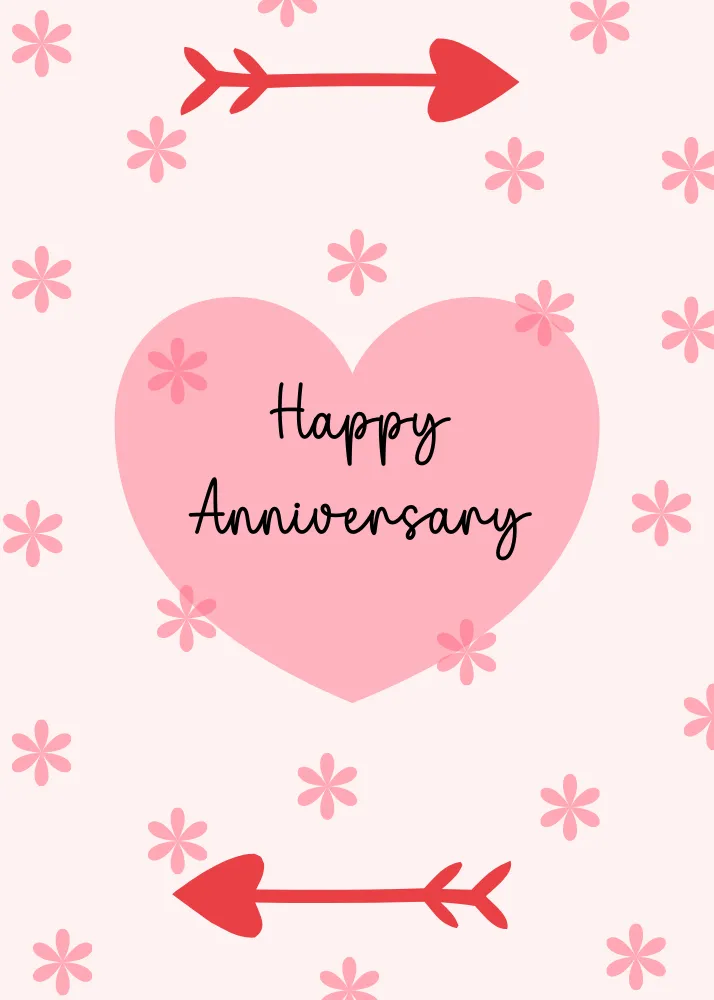 Cute Anniversary Card with Heart and Arrow