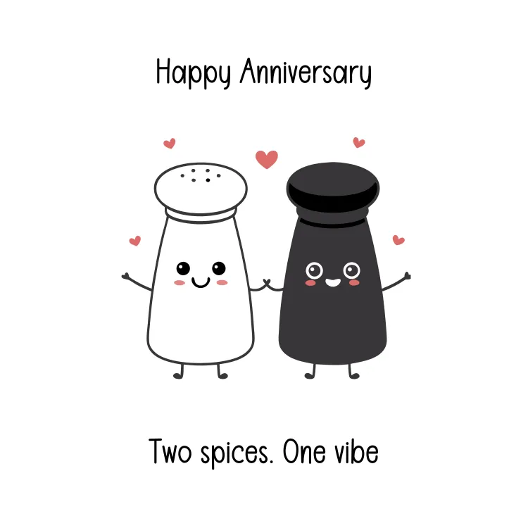 Two Spices and One Vibe Anniversary Card