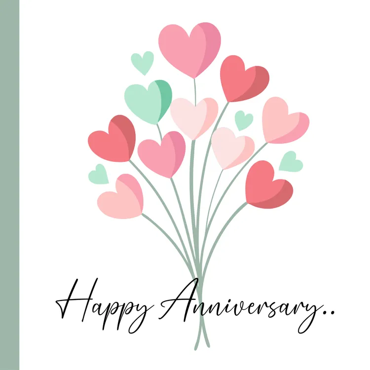 Heart Bouquet Anniversary Card