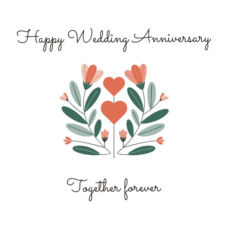 Floral Design Happy Anniversary Card