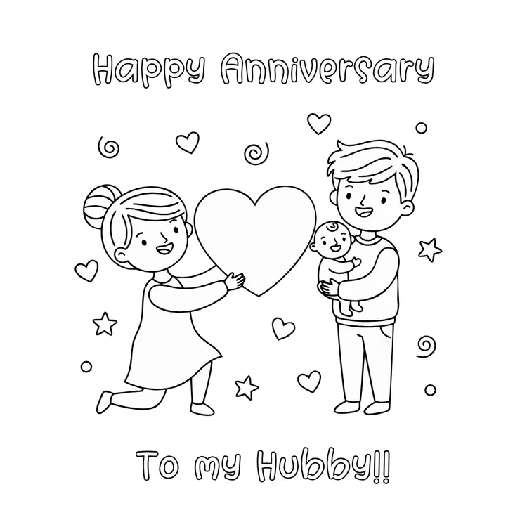 Wife Proposing Husband Coloring Card