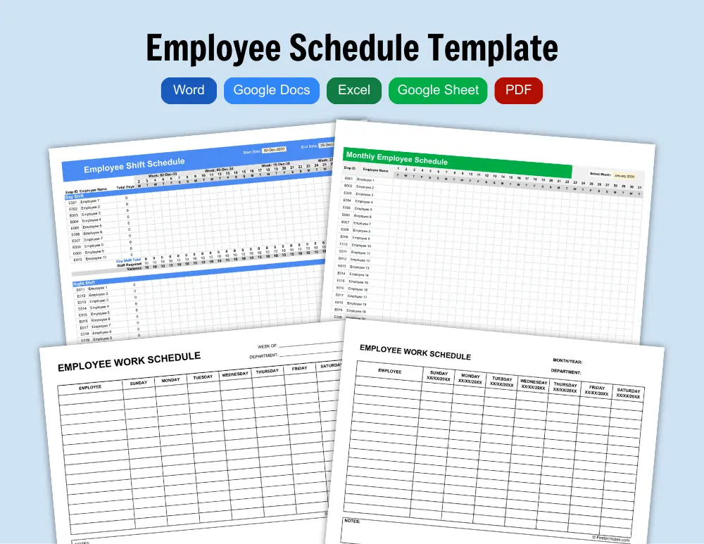 Printable Employee Schedule Template Printable Employee Schedule Template