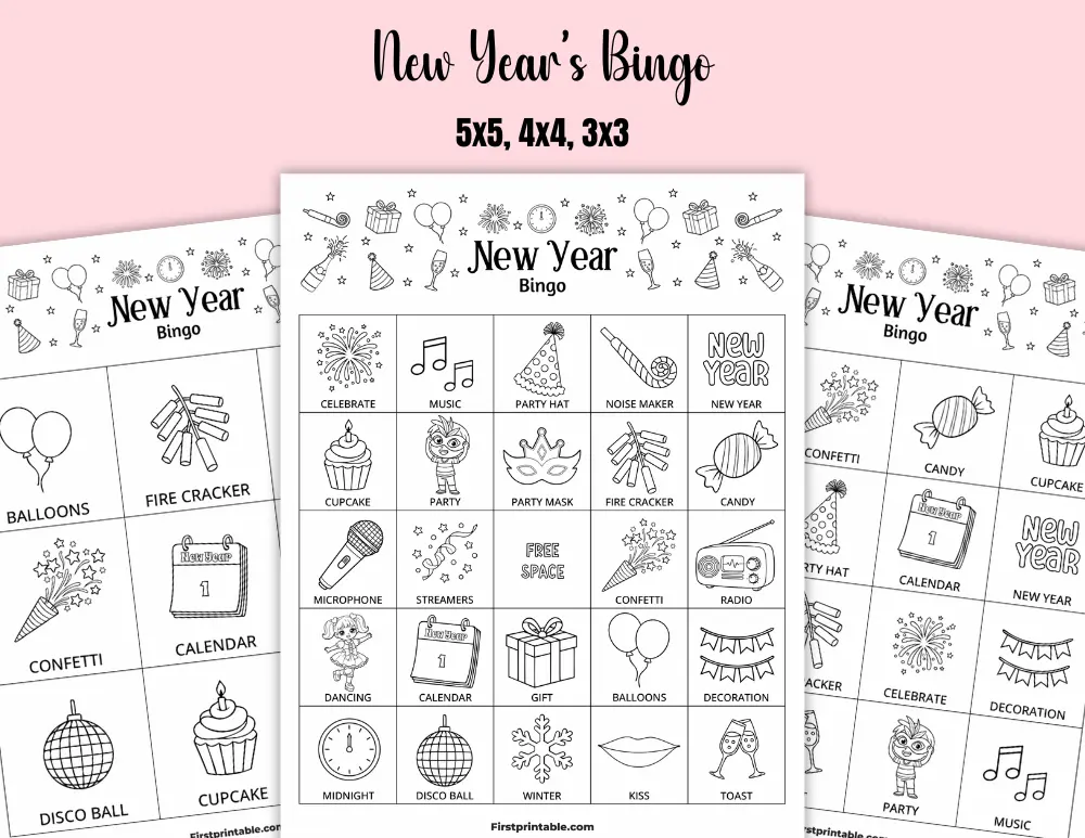 Printable New Year's Bingo 01