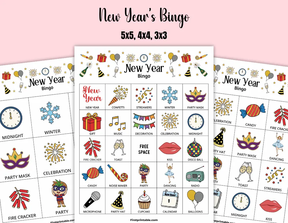 Printable New Year's Bingo 02