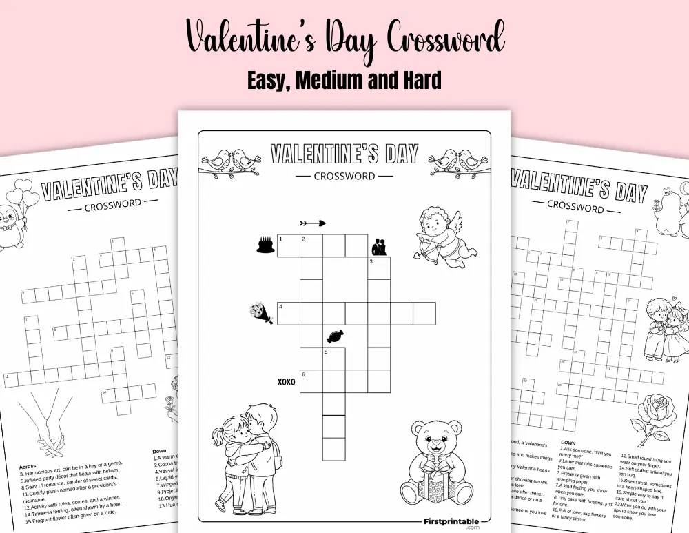 Printable Valentine's Day Crossword