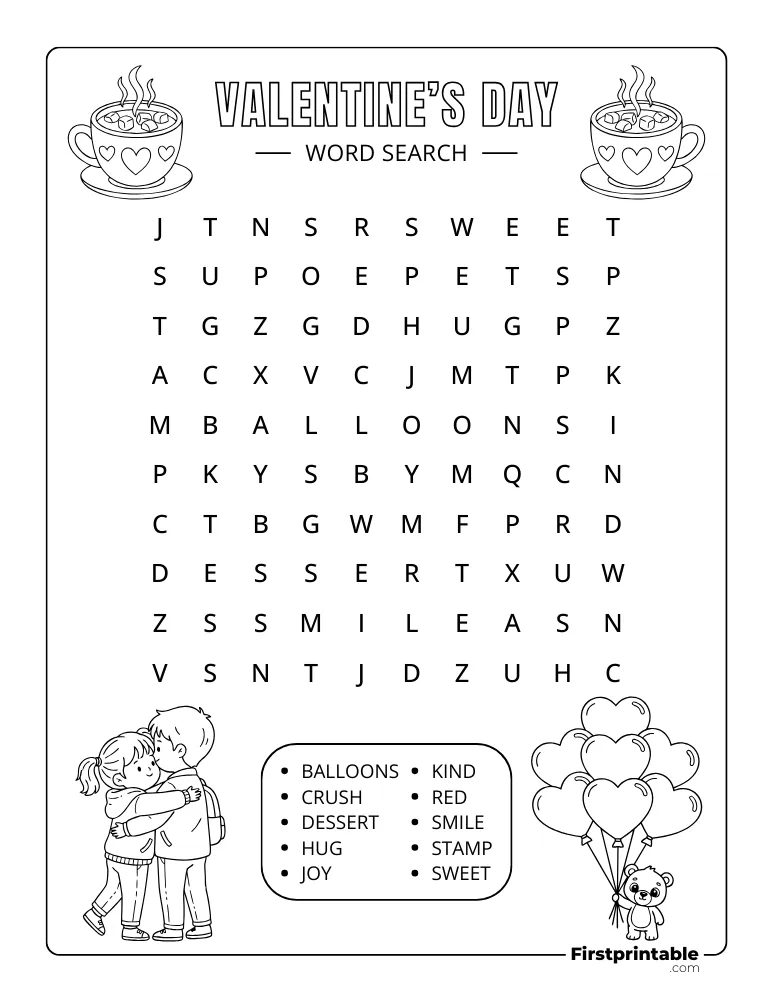 Valentine's Day Word Search - Easy 03