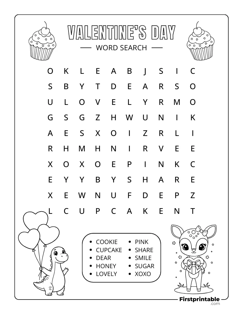 Valentine's Day Word Search - Easy 04