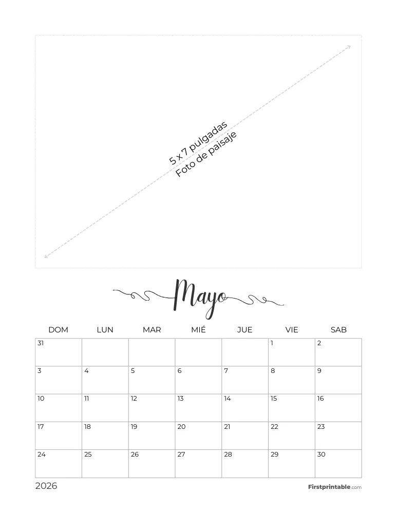 Calendario de fotos de mayo de 2026