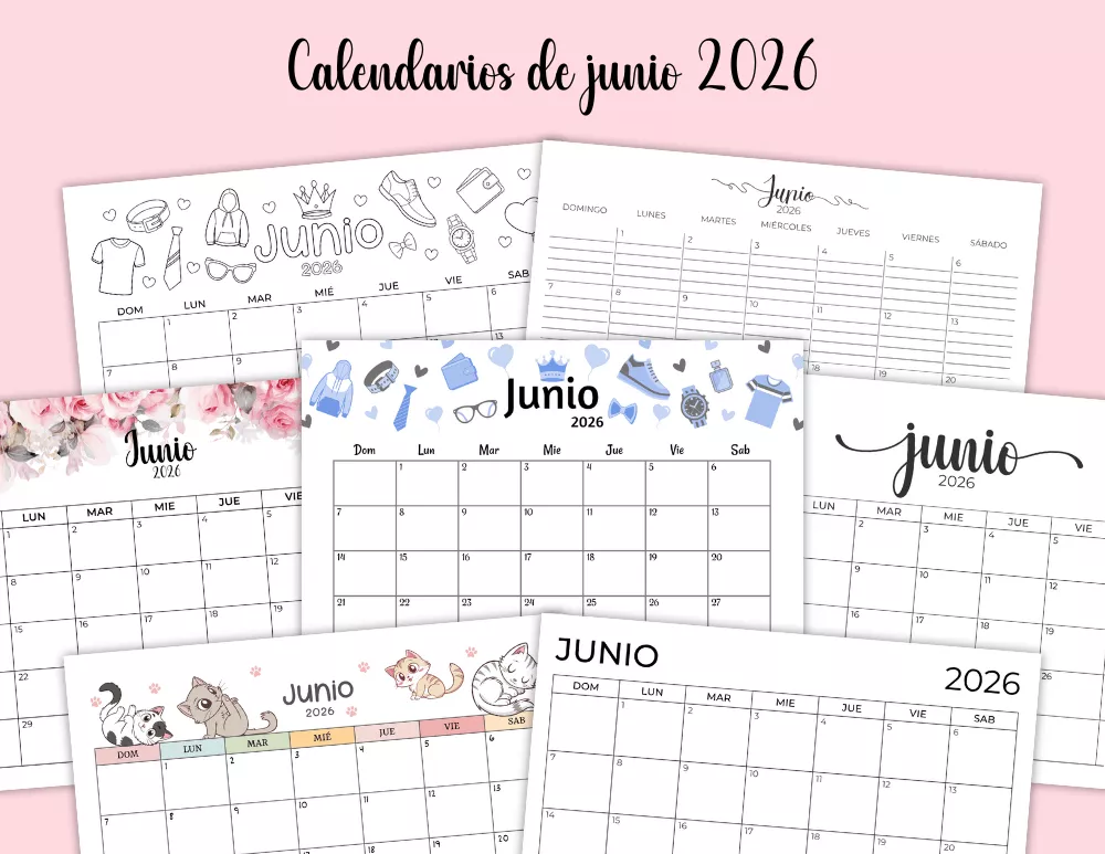 Plantillas del calendario de junio de 2026