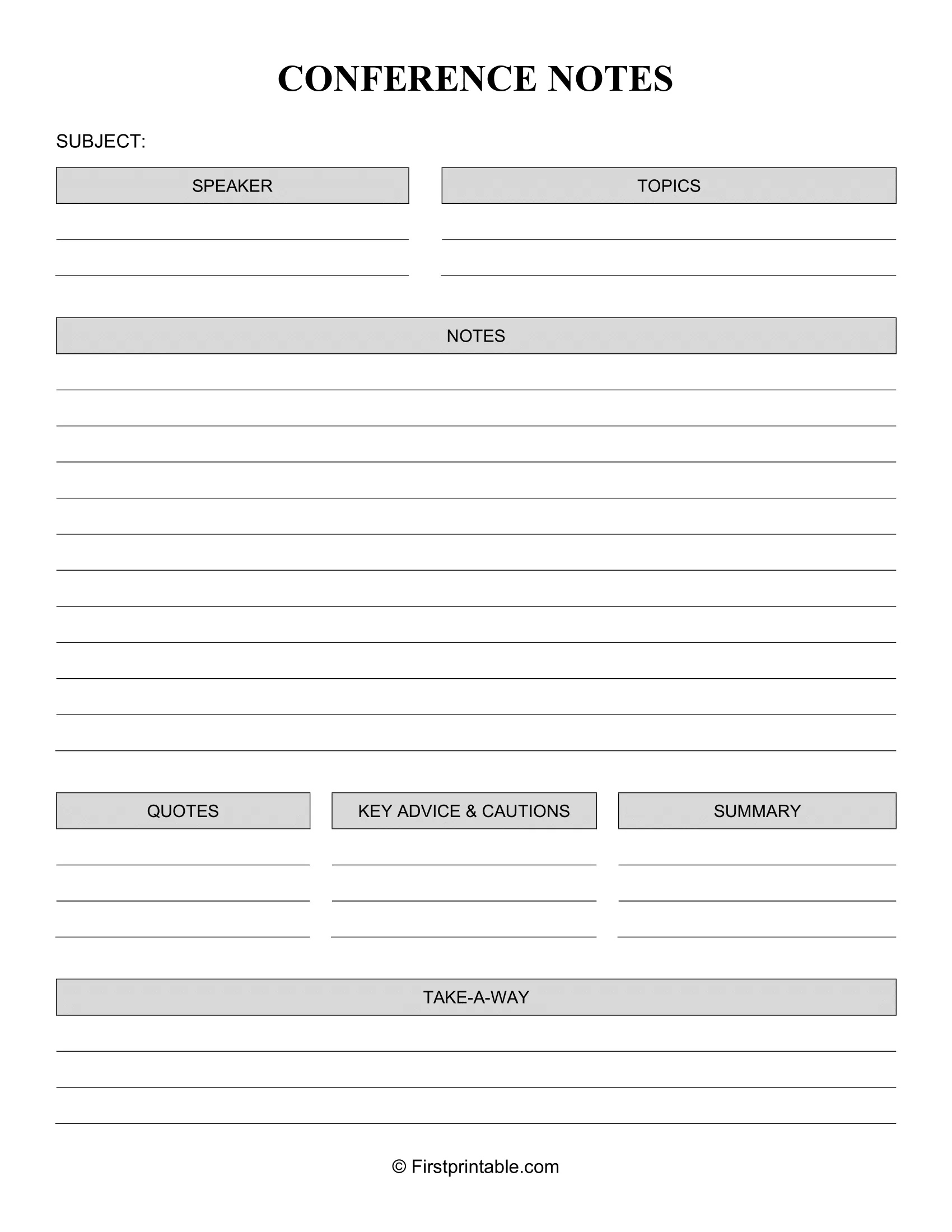 Conference Notes Template