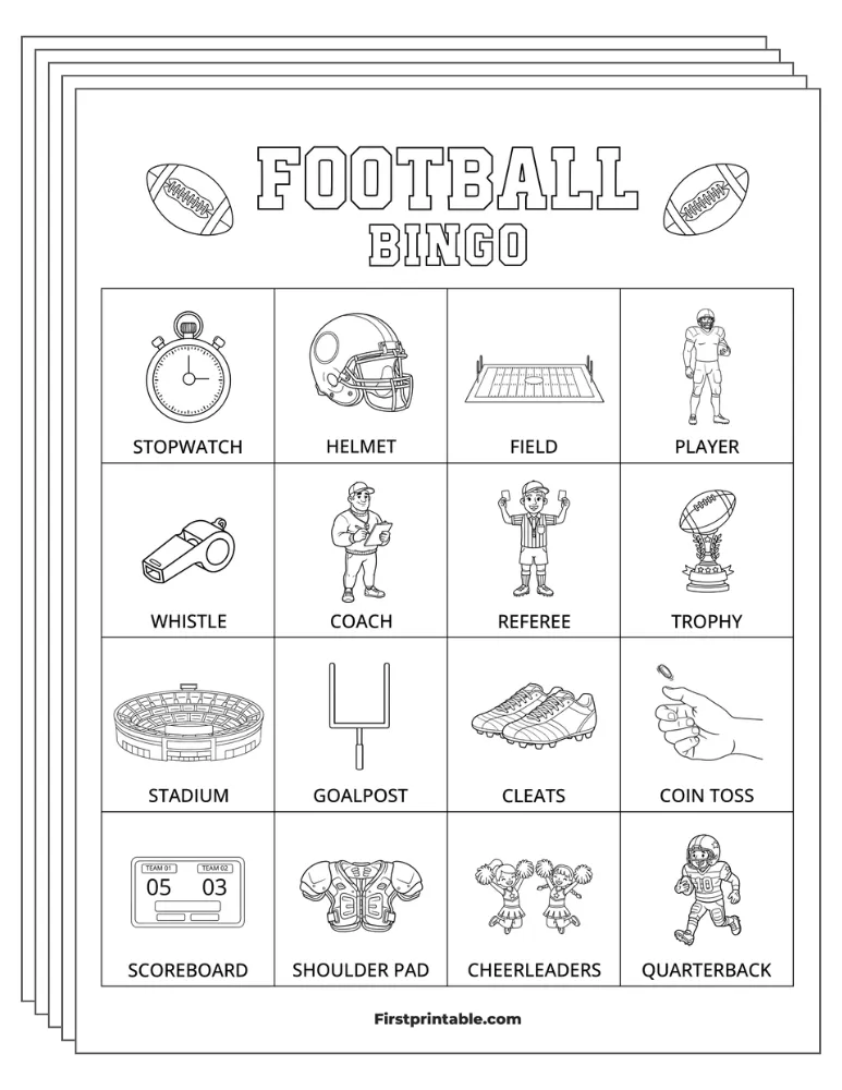 Football Bingo Cards 02 - 4x4 (24 Cards)