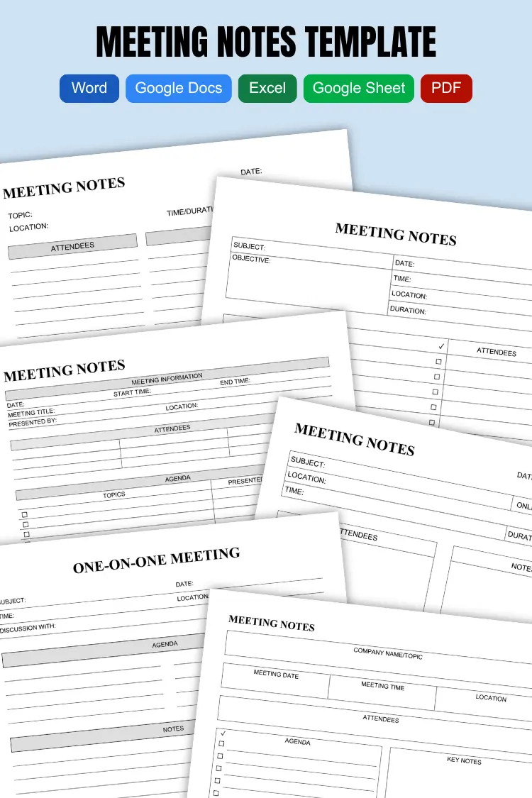 Meeting Notes Templates | Word, Google Docs & PDF