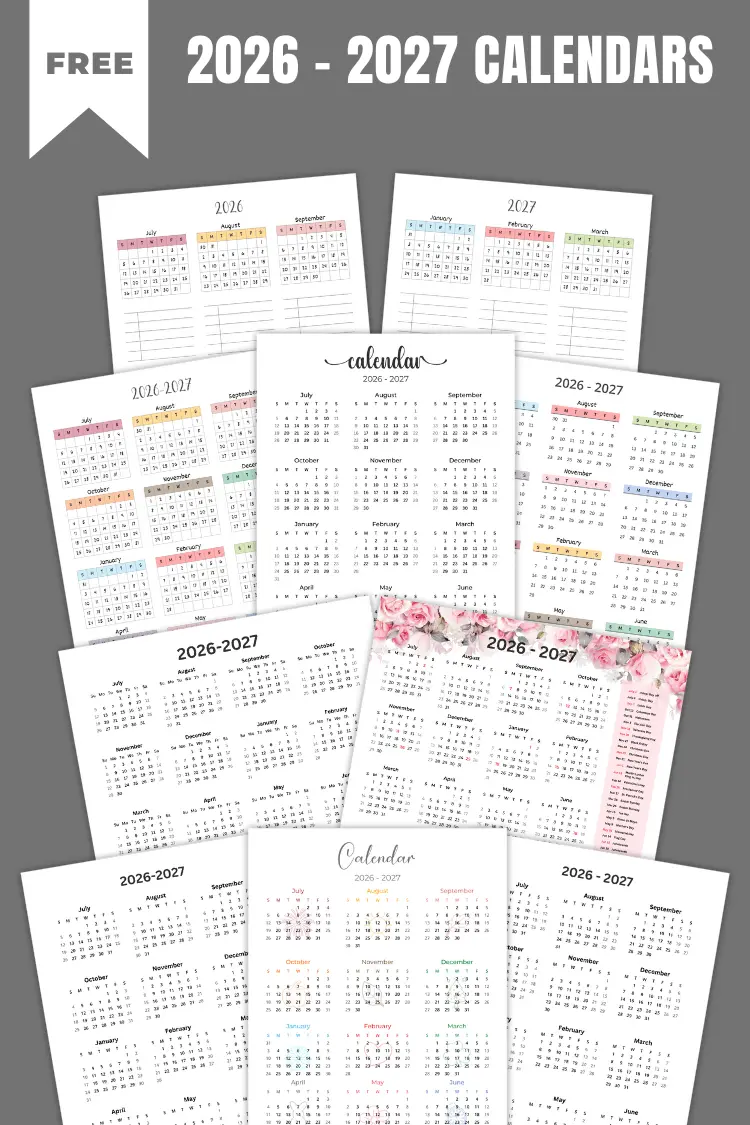 2026-2027 Calendar Printables | FREE PDF