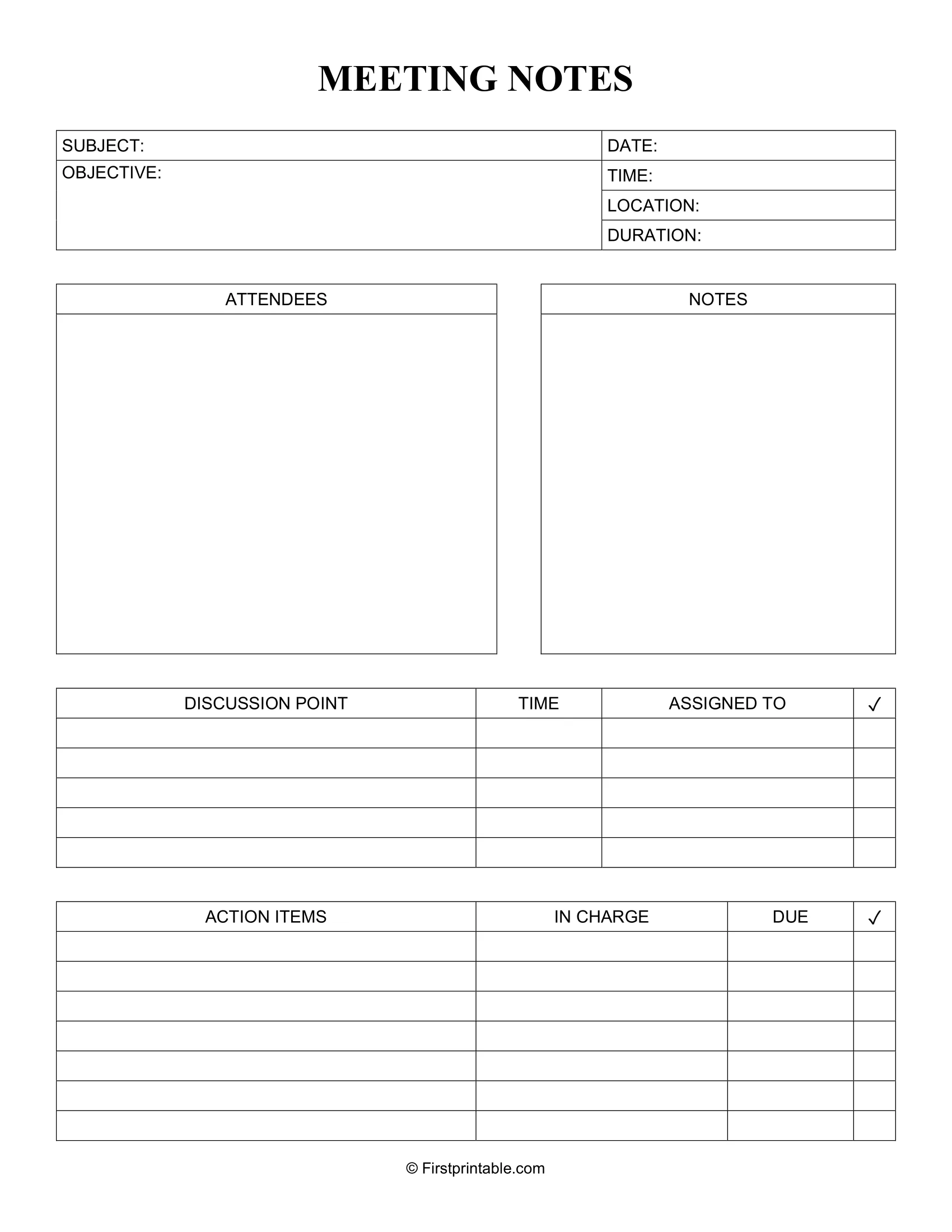 Meeting Notes Template 02
