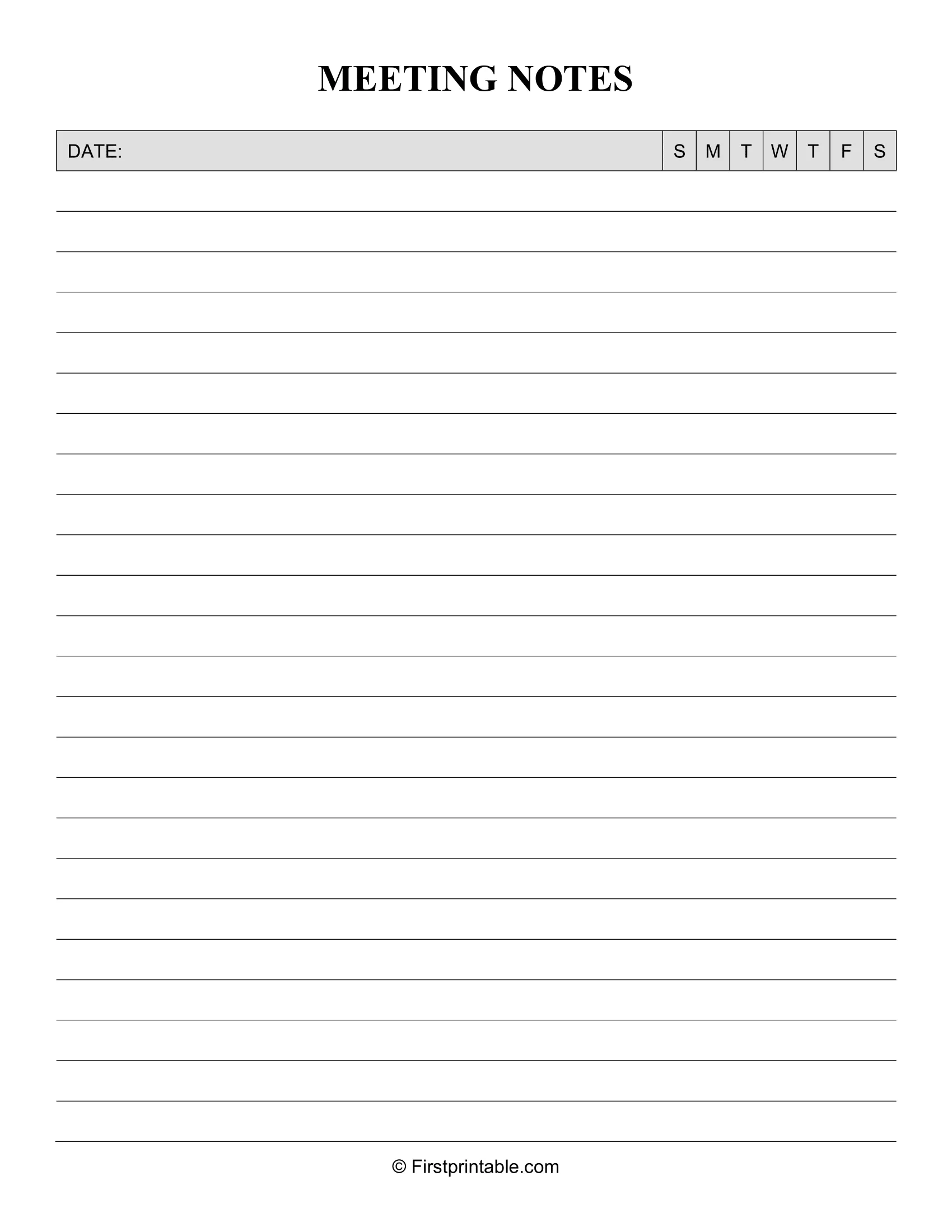 Meeting Notes Template 06