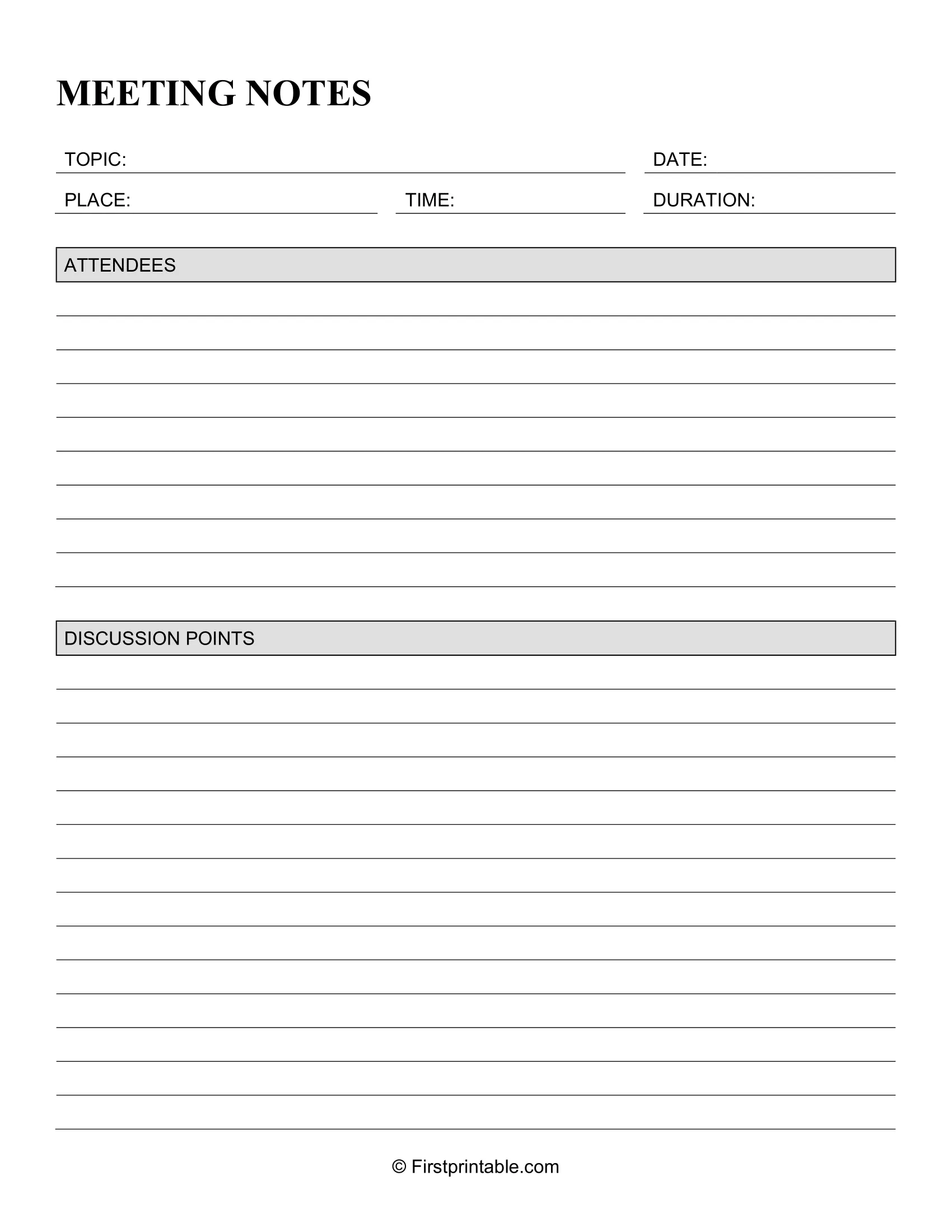Meeting Notes Template 07