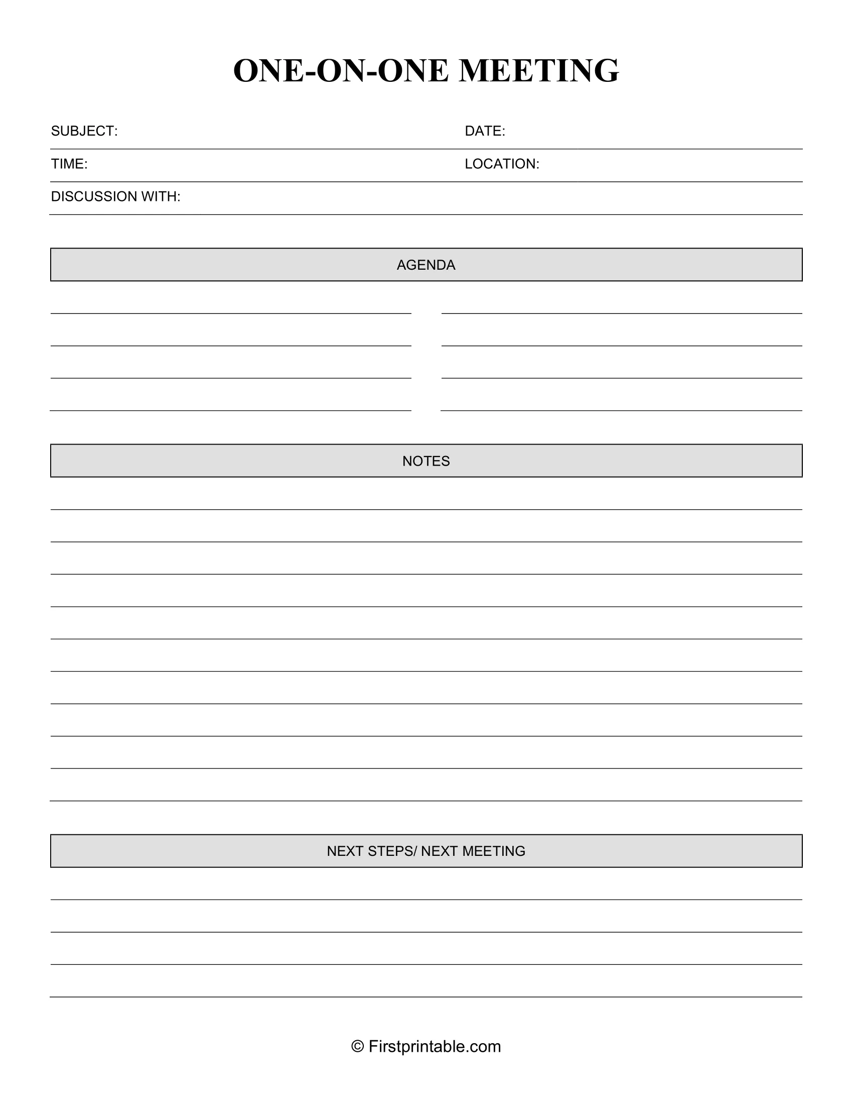 One on One Meeting Template