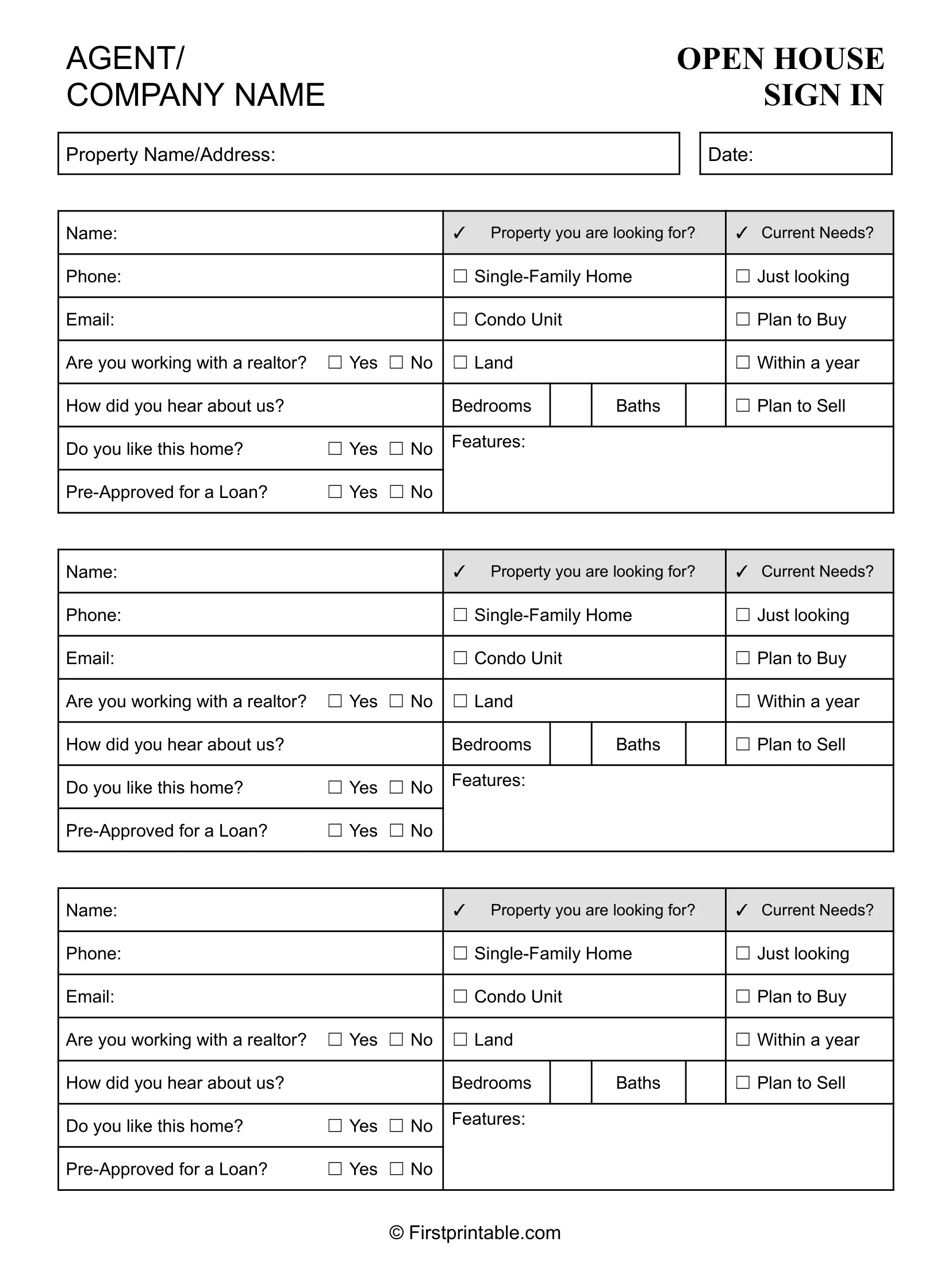 Open House Signin Sheet Template 04 Open House Signin Sheet Template 04