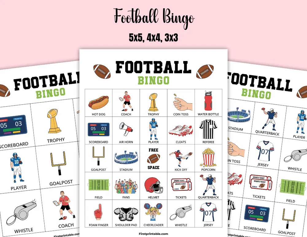 Printable Football Bingo 01