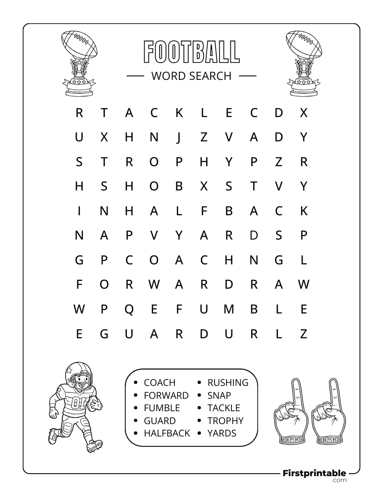 Football Word Search - Easy 01