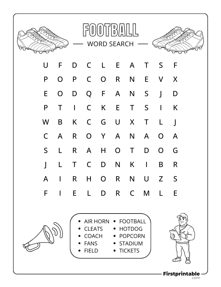 Football Word Search - Easy 03