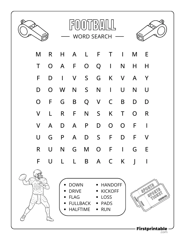 Football Word Search - Easy 06