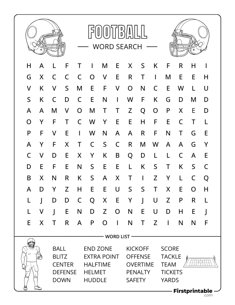 Football Word Search - Medium 01