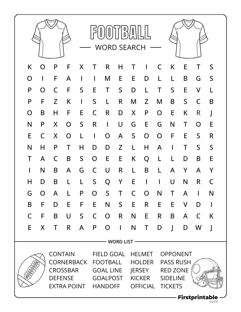 Football Word Search - Medium 03